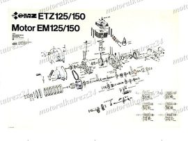 ETZ 150 EXPLOSIONSZEICHNUNG VOM MOTOR ETZ150