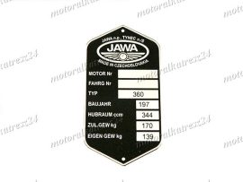 JAWA 360 NAMEPLATE /360/