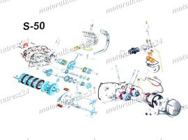 SIMSON 50 EXPLOSIONSZEICHNUNG VOM MOTOR S50